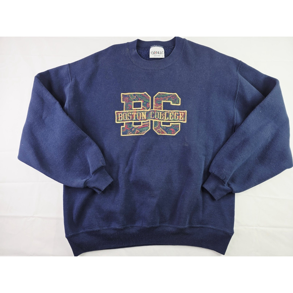 Genus Other - Vintage 90's Boston College University Sweatshirt Made In USA Navy Blue Size L